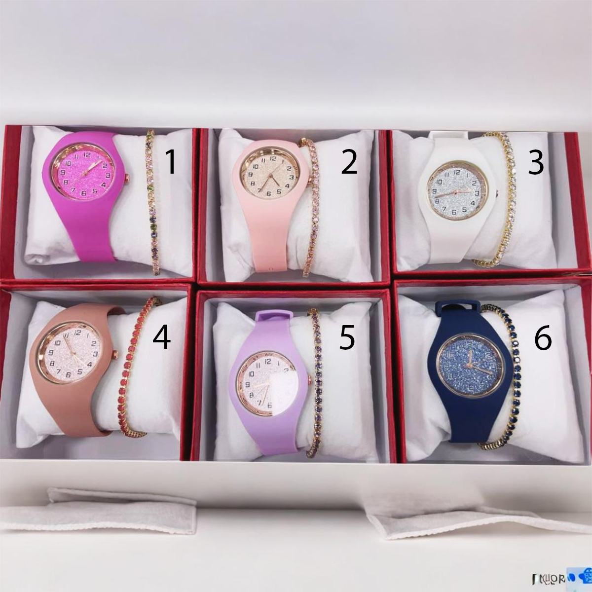 Set arka orologio + bracciale promo regalo donna tennis colorato unisex pz