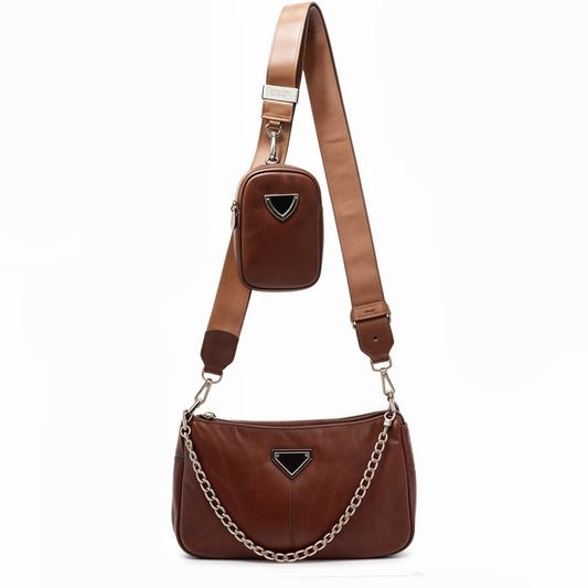 Borsa + borsellino Donna in Similpelle 26x18 cm - Elegante e Compatta per Tutti i Giorni  mezzaluna fb