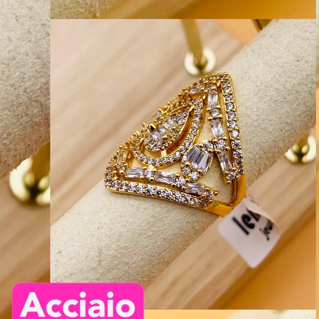 Anello acciaio inossidabile Regolabile per Donna con sTrass - Gioiello Elegante e Moderno - Regalo Perfetto 10