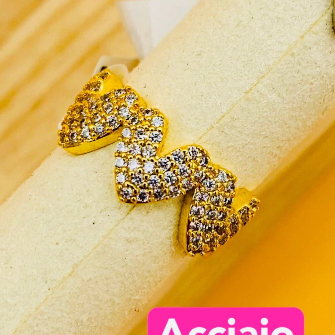 Anello acciaio inossidabile Regolabile per Donna con sTrass - Gioiello Elegante e Moderno - Regalo Perfetto 16