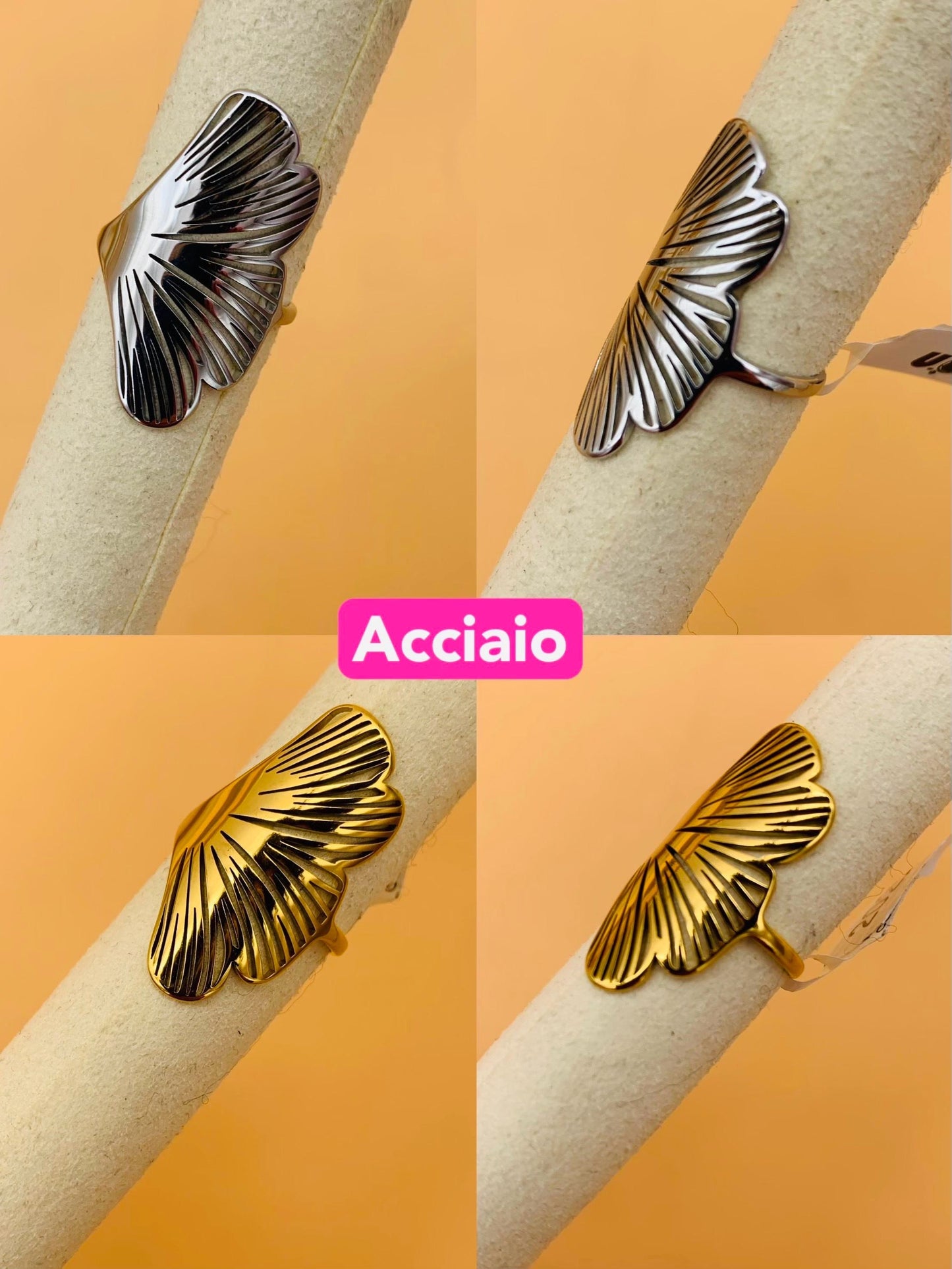 Anello acciaio inossidabile Regolabile per Donna con farfalla - Gioiello Elegante e Moderno - Regalo Perfetto 16