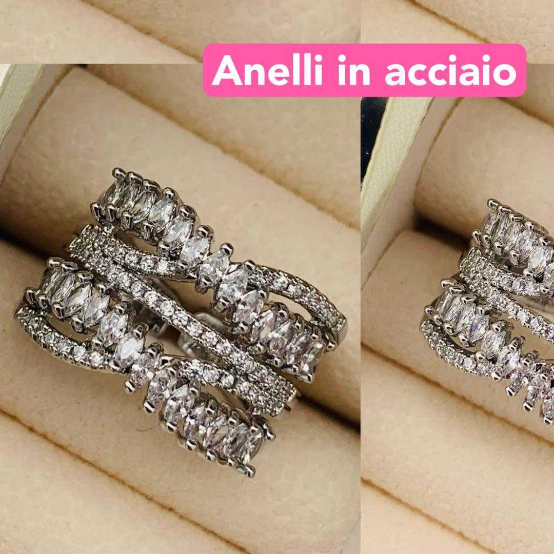 Anello acciaio inossidabile Regolabile per Donna  - Gioiello Elegante e Moderno - Regalo Perfetto 21