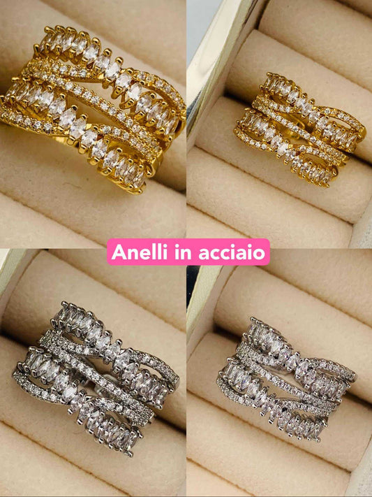 Anello acciaio inossidabile Regolabile per Donna  - Gioiello Elegante e Moderno - Regalo Perfetto 21