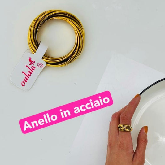 Anello acciaio inossidabile Regolabile per Donna strass oro - Gioiello Elegante e Moderno - Regalo Perfetto 36